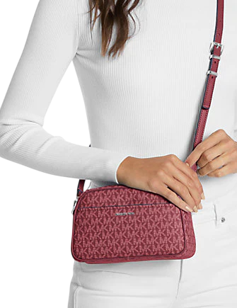 Michael Michael Kors Jet Set Small Signature Logo Camera Crossbody Bag