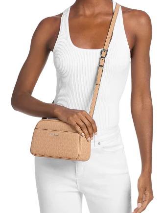 Michael Michael Kors Jet Set Small Signature Logo Camera Crossbody Bag