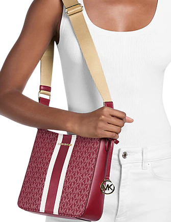 Michael Michael Kors Jet Set Small Signature Logo Stripe Crossbody Bag