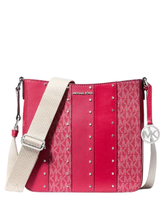 Michael Michael Kors Jet Set Small Studded Patchwork and Signature Logo Crossbody