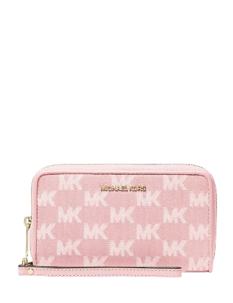 Michael Michael Kors Jet Set Travel Large Logo Jacquard Denim Smartphone Wallet