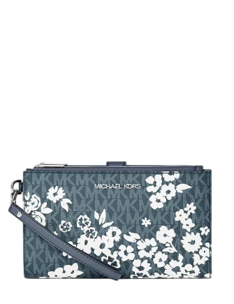 Michael Michael Kors Jet Set Travel Large Printed Signature Logo Wristlet Wallet