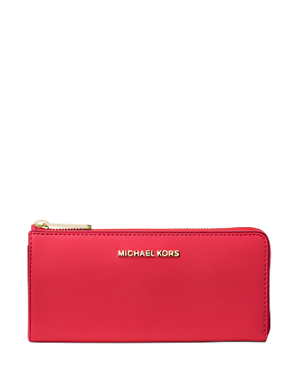 Michael Michael Kors Jet Set Travel Large Saffiano Leather Quarter Zip Wallet