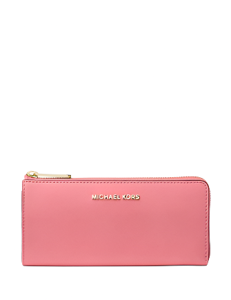 Michael Michael Kors Jet Set Travel Large Saffiano Leather Quarter Zip Wallet