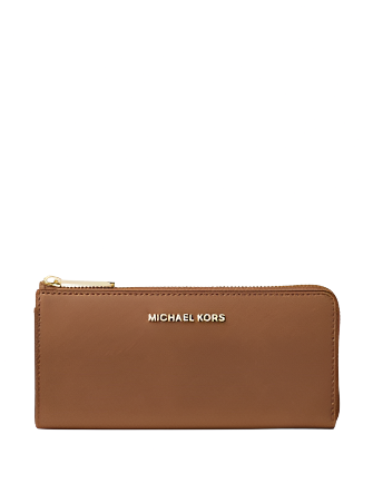 Michael Michael Kors Jet Set Travel Large Saffiano Leather Quarter Zip Wallet