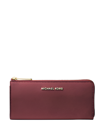 Michael Michael Kors Jet Set Travel Large Saffiano Leather Quarter Zip Wallet