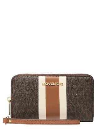 Michael Michael Kors Jet Set Travel Large Striped Signature Logo Smartphone Wallet
