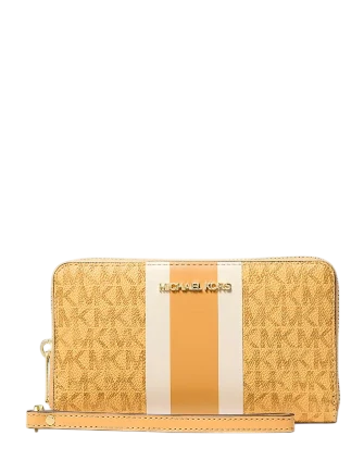 Michael Michael Kors Jet Set Travel Large Striped Signature Logo Smartphone Wallet