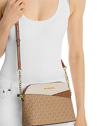 Michael Michael Kors Jet Set Travel Medium Color-Block Signature Logo Crossbody Bag