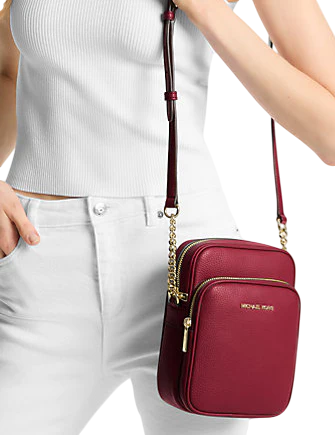 Michael Michael Kors Jet Set Travel Medium Pebbled Leather Crossbody Bag