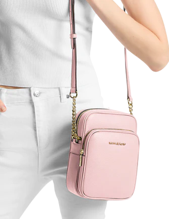 Michael Michael Kors Jet Set Travel Medium Pebbled Leather Crossbody Bag