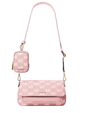 Michael Michael Kors Jet Set Travel Small Logo Jacquard Denim Crossbody Bag With Pouch