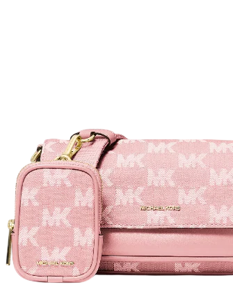 Michael Michael Kors Jet Set Travel Small Logo Jacquard Denim Crossbody Bag With Pouch