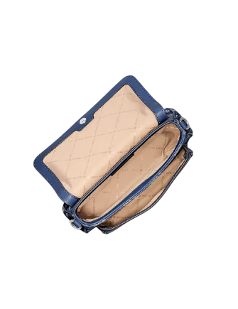 Michael Michael Kors Jet Set Travel Small Logo Jacquard Denim Crossbody