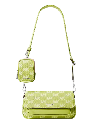 Michael Michael Kors Jet Set Travel Small Logo Jacquard Denim Crossbody