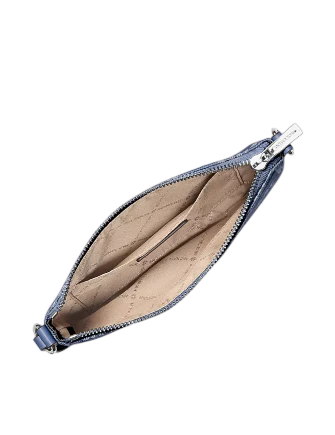 Michael Michael Kors Jet Set Travel Small Logo Jacquard Denim Wristlet