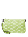 Michael Michael Kors Jet Set Travel Small Logo Jacquard Denim Wristlet