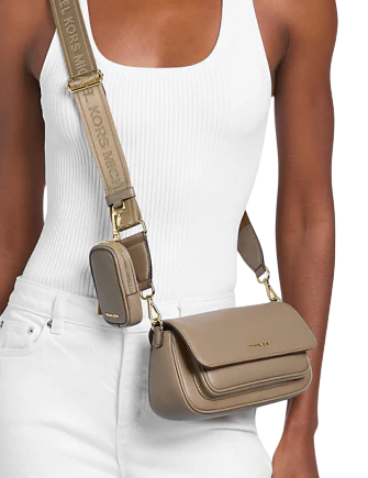Michael Michael Kors Jet Set Travel Small Pebbled Leather Crossbody Bag With Pouch