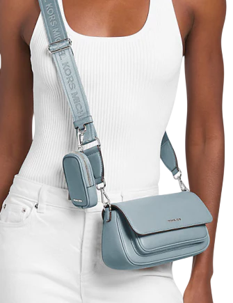 Michael Michael Kors Jet Set Travel Small Pebbled Leather Crossbody Bag With Pouch