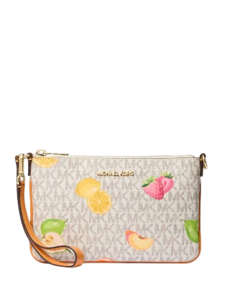 Michael Michael Kors Jet Set Travel Small Printed Signature Logo Wristlet