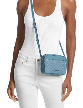 Michael Michael Kors Jet Set Travel Small Signature Logo Camera Crossbody Bag