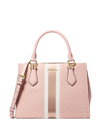 Michael Michael Kors Marilyn Medium Signature Logo Stripe Satchel