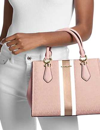 Michael Michael Kors Marilyn Medium Signature Logo Stripe Satchel