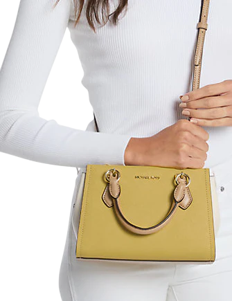 Michael Michael Kors Marilyn Small Color-Block Saffiano Leather Messenger Bag