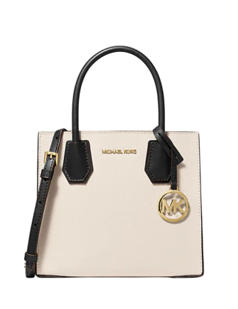 Michael Michael Kors Mercer Medium Two-Tone Pebbled Leather Crossbody Bag