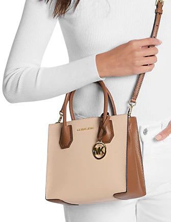 Michael Michael Kors Mercer Medium Two-Tone Pebbled Leather Crossbody Bag