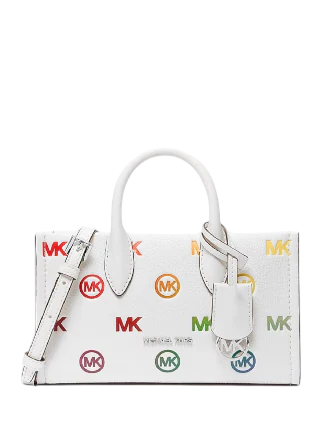 Michael Michael Kors Mirella Small Rainbow Logo Embossed Convertible Crossbody Bag