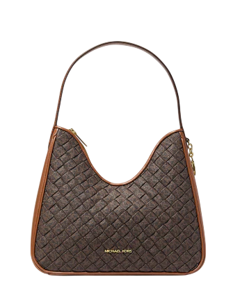 Michael Michael Kors Nayla Small Woven Signature Logo Hobo Shoulder Bag