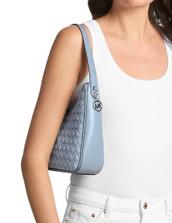 Michael Michael Kors Nayla Small Woven Signature Logo Hobo Shoulder Bag