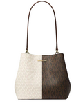 Michael Michael Kors Pratt Medium Two-Tone Signature Logo Shoulder Bag