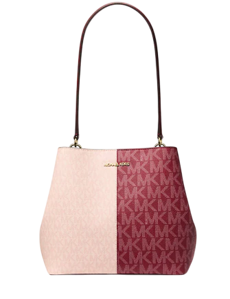 Michael Michael Kors Pratt Medium Two-Tone Signature Logo Shoulder Bag