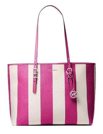 Michael Michael Kors Quinn Large Striped Canvas Tote Bag