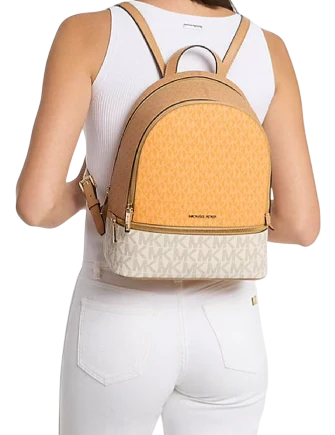 Michael Michael Kors Rhea Medium Color Block Signature Logo Backpack