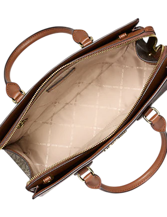 Michael Michael Kors Sheila Medium Two-Tone Metallic Signature Logo Satchel