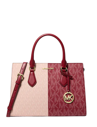 Michael Michael Kors Sheila Medium Two-Tone Metallic Signature Logo Satchel