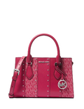 Michael Michael Kors Sheila Small Studded Patchwork and Signature Logo Satchel