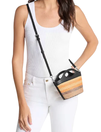 Michael Michael Kors Tatum Small Striped Woven Crossbody Bag