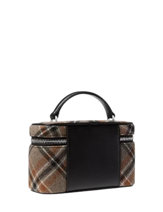 Michael Michael Kors Vivi Small Plaid Print Wool Blend Vanity Crossbody Bag