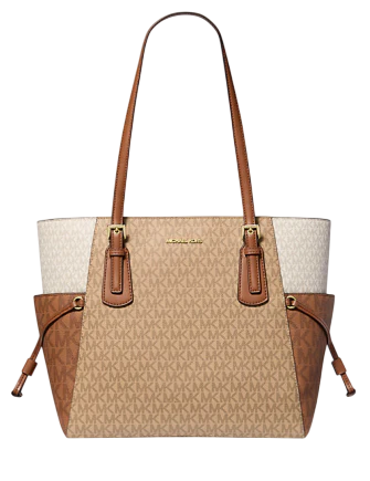 Michael Michael Kors Voyager Large Color-Block Signature Logo Tote Bag