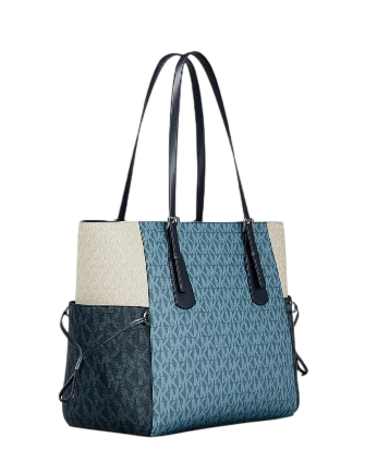 Michael Michael Kors Voyager Large Color-Block Signature Logo Tote Bag