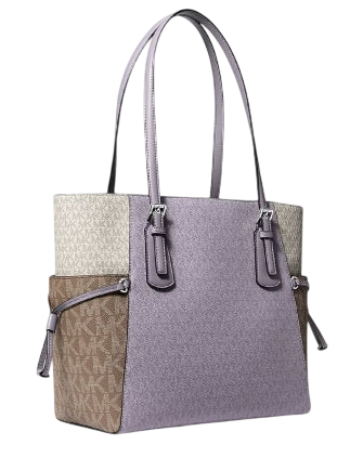 Michael Michael Kors Voyager Large Color-Block Signature Logo Tote Bag