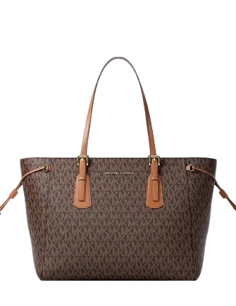Michael Michael Kors Voyager Large Signature Logo Top-Zip Tote Bag