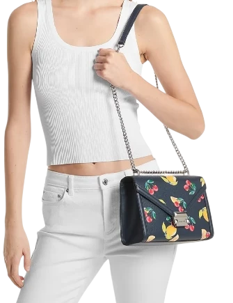 Michael Michael Whitney Medium Sequined Fruit Print Shoulder Bag