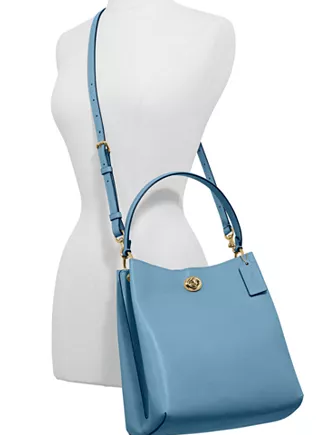 Coach Polished Pebble Leather Charlie Bucket Crossbody