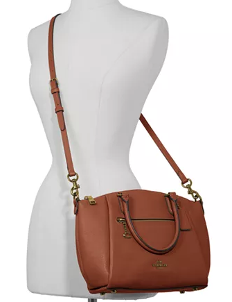 Coach Polished Pebble Leather Elise Small Satchel