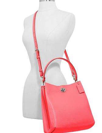 Coach Polished Pebble Leather Charlie Bucket Crossbody